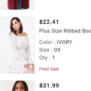 Plus Size Ribbed Bodycon Dress